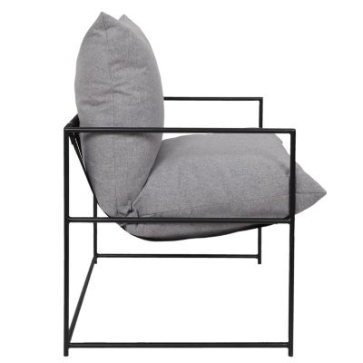 Fauteuil - HOME DECO FACTORY - Jonas - Design - Chic - Gris et Noir