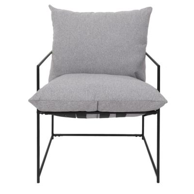 Fauteuil - HOME DECO FACTORY - Jonas - Design - Chic - Gris et Noir