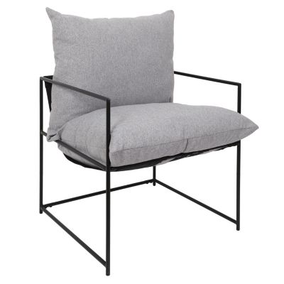 Fauteuil - HOME DECO FACTORY - Jonas - Design - Chic - Gris et Noir