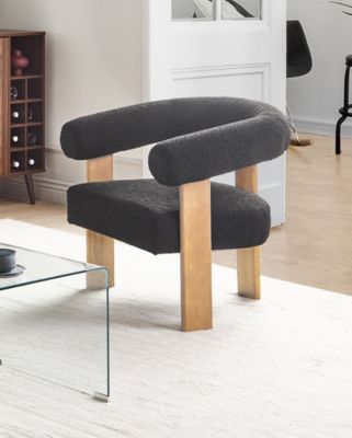Fauteuil ILBRO Bouclé Noir/marron clair