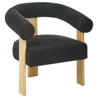 Fauteuil ILBRO Bouclé Noir/marron clair