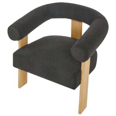 Fauteuil ILBRO Bouclé Noir/marron clair