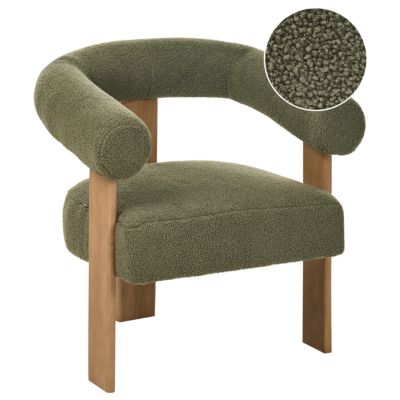 Fauteuil ILBRO Bouclé Vert/marron foncé
