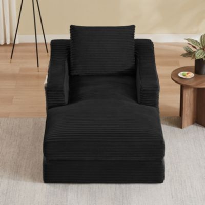 Fauteuil inclinable 1 place velours côtelé, minimaliste double couche, convertible lit, salon et chambre