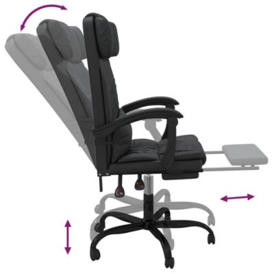 Fauteuil De Bureau En Similicuir - Pivotant, Réglable En Hauteur Dossier Capitonne Et Structure Metal Noir Yaheetech 94051821