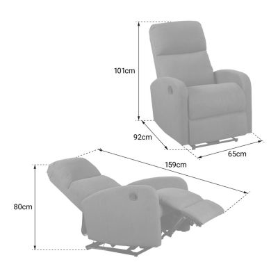 Fauteuil inclinable MAX gris anthracite - HAPPY GARDEN