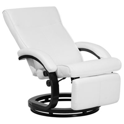 Fauteuil inclinable MIGHT Repose-pieds inclus Cuir PU Blanc