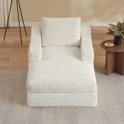 Fauteuil inclinable minimaliste en velours côtelé, spacieux, double couche, convertible en lit, pour salon et chambre