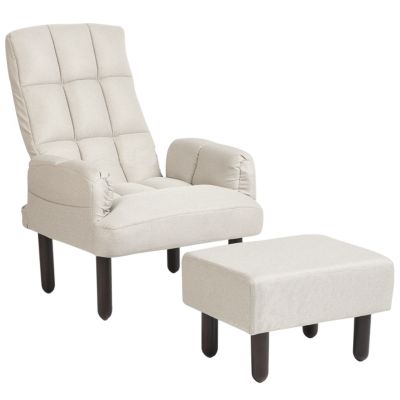 Fauteuil inclinable OLAND Lin synthétique Beige clair