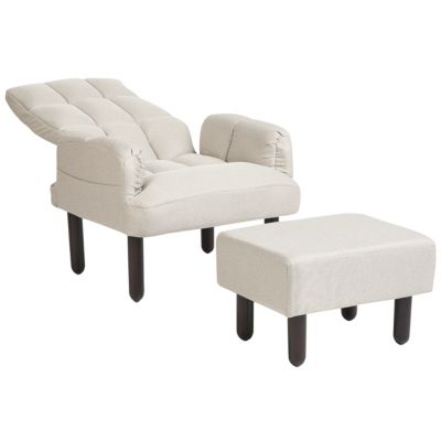 Fauteuil inclinable OLAND Lin synthétique Beige clair