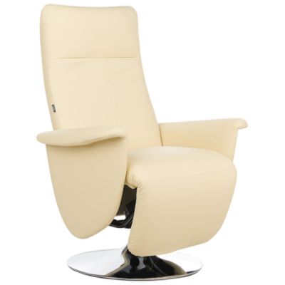 Fauteuil inclinable PRIME Repose-pieds inclus Cuir PU Beige clair