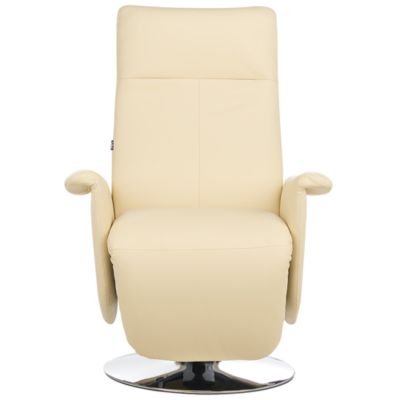 Fauteuil inclinable PRIME Repose-pieds inclus Cuir PU Beige clair