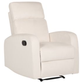 Fauteuil inclinable VERDAL Velours Blanc cassé