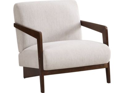 Fauteuil intérieur scandinave en bois et tissu "Lena"  Beige