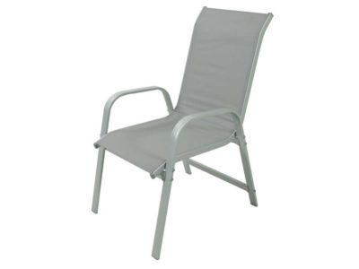 Fauteuil jardin AluTextilène "Porto"  Phoenix  Gris clair  Lot de 2