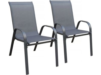Fauteuil jardin textilène "Cordoba"  Phoenix  Lot de 2  Anthracite