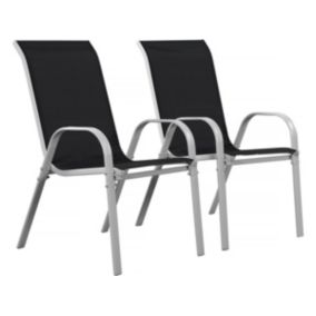 Fauteuil jardin Textilène "Cordoba"  Phoenix  Noir  Lot de 2