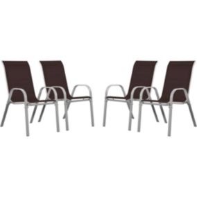 Fauteuil jardin Textilène "Cordoba"  Phoenix  Taupe  Lot de 4