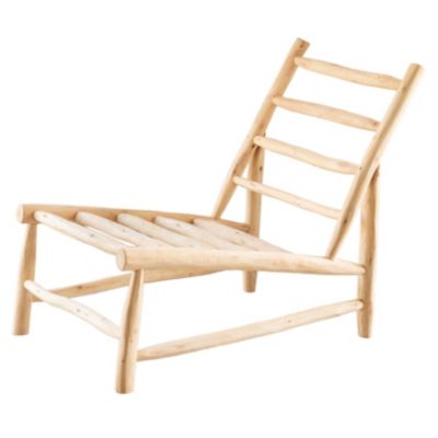 Fauteuil lounge bois organique (60x80x75 cm - Naturel)
