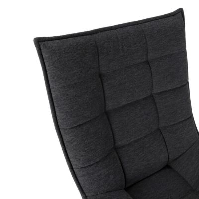 Fauteuil lounge pivotant tissu maille douce gris foncé pied étoile métal noir - CEVIA