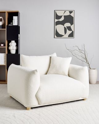 Fauteuil LUVOS Bouclé Blanc cassé