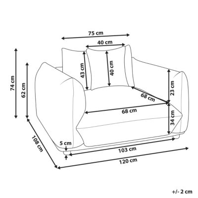 Fauteuil LUVOS Bouclé Blanc cassé