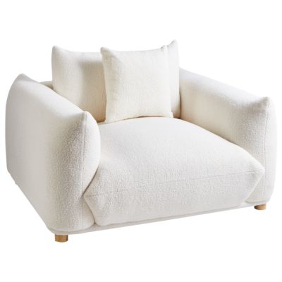Fauteuil LUVOS Bouclé Blanc cassé