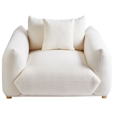 Fauteuil LUVOS Bouclé Blanc cassé