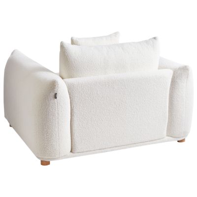 Fauteuil LUVOS Bouclé Blanc cassé
