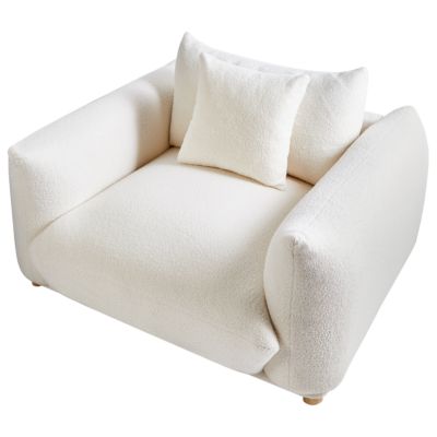 Fauteuil LUVOS Bouclé Blanc cassé