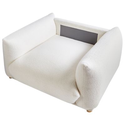 Fauteuil LUVOS Bouclé Blanc cassé