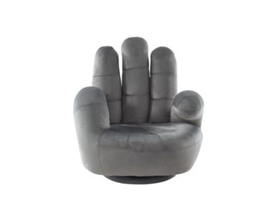 Fauteuil main enfant pivotant en velours CATCHY - Anthracite