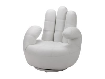 Fauteuil main pivotant CATCHY en simili - Blanc