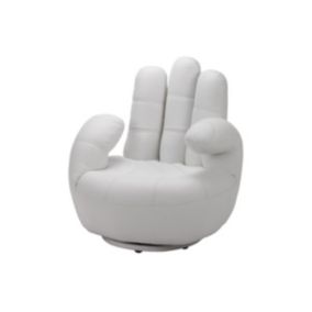 Fauteuil main pivotant CATCHY en simili - Blanc