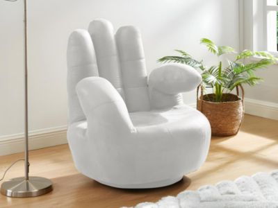 Fauteuil main pivotant CATCHY en simili - Blanc