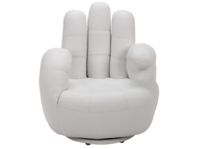 Fauteuil main pivotant CATCHY en simili - Blanc