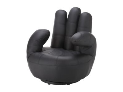 Fauteuil main pivotant CATCHY en simili - Noir