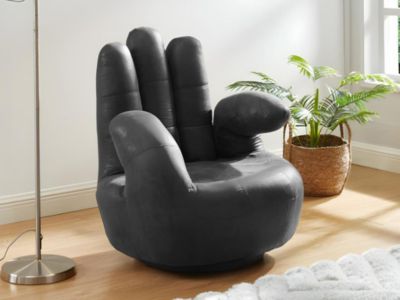 Fauteuil main pivotant CATCHY en simili - Noir