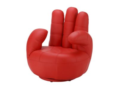 Fauteuil main pivotant CATCHY en simili - Rouge