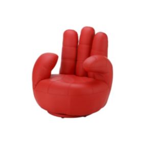 Fauteuil main pivotant CATCHY en simili - Rouge