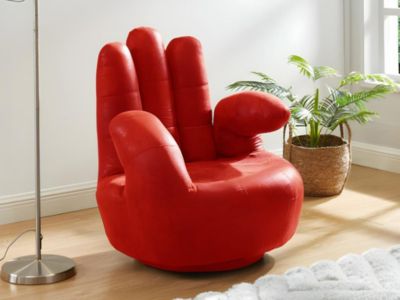 Fauteuil main pivotant CATCHY en simili - Rouge