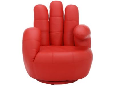 Fauteuil main pivotant CATCHY en simili - Rouge