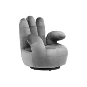 Fauteuil main pivotant CATCHY en velours - Anthracite