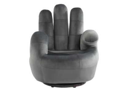 Fauteuil main pivotant CATCHY en velours - Anthracite