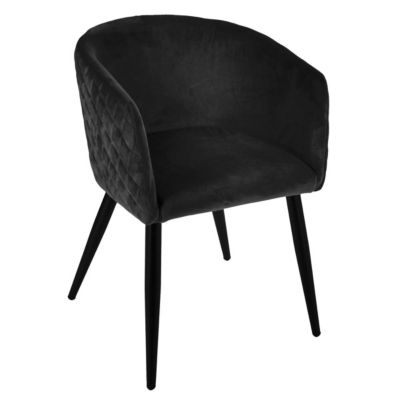 Fauteuil Marlo - noir - velours - Atmosphera