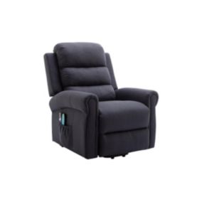 Fauteuil massant en tissu avec releveur électrique - Gris anthracite - LOVARI