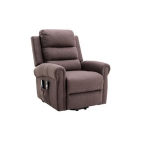 Fauteuil massant en tissu avec releveur électrique - Marron - LOVARI