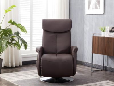 Fauteuil massant KOSTAS en simili - Marron