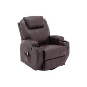 Fauteuil massant SILVANO en simili - Marron