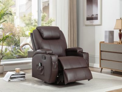 Fauteuil massant SILVANO en simili - Marron